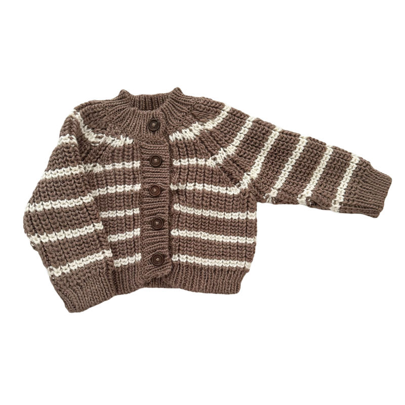 Rib Knit Stripe Cardigan