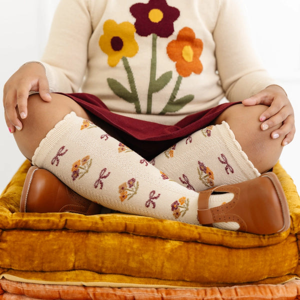 Floral Knee High Socks