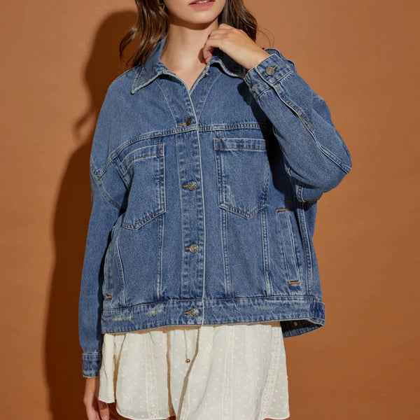Denim Pleated Jacket