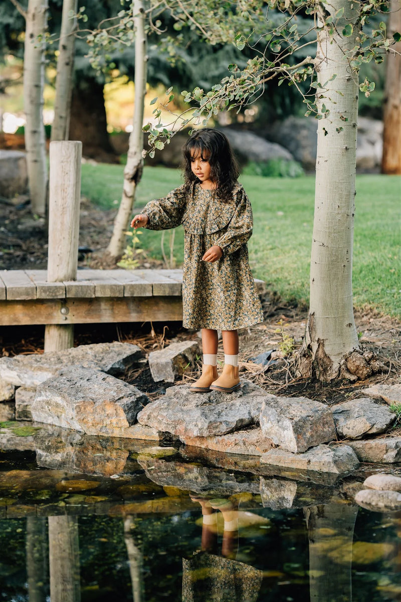 Venetian Floral Ruffle Dress