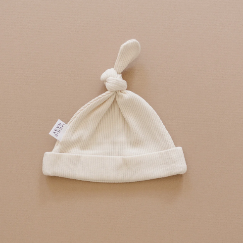 Organic Ribbed Newborn Knot Hat