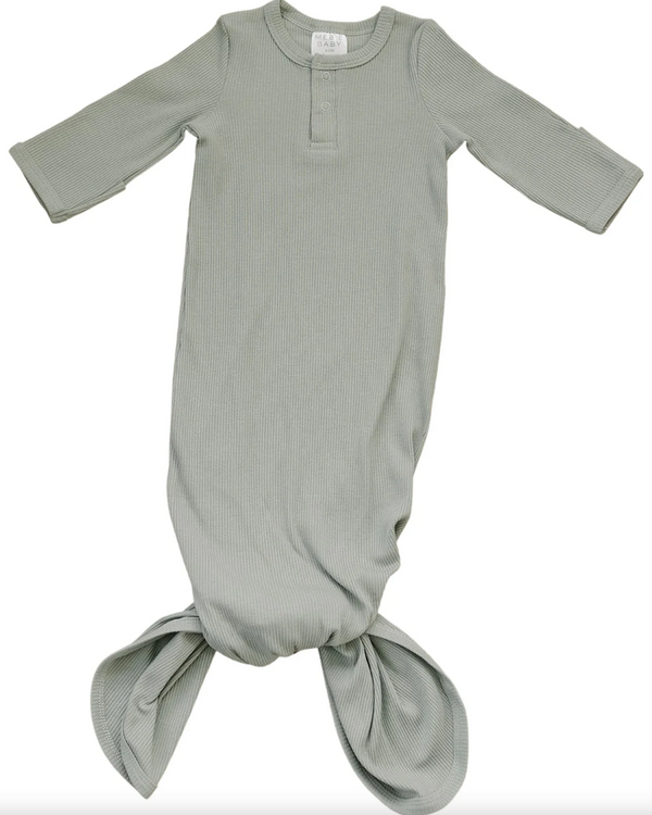 Organic Cotton Ribbed Knot Gown