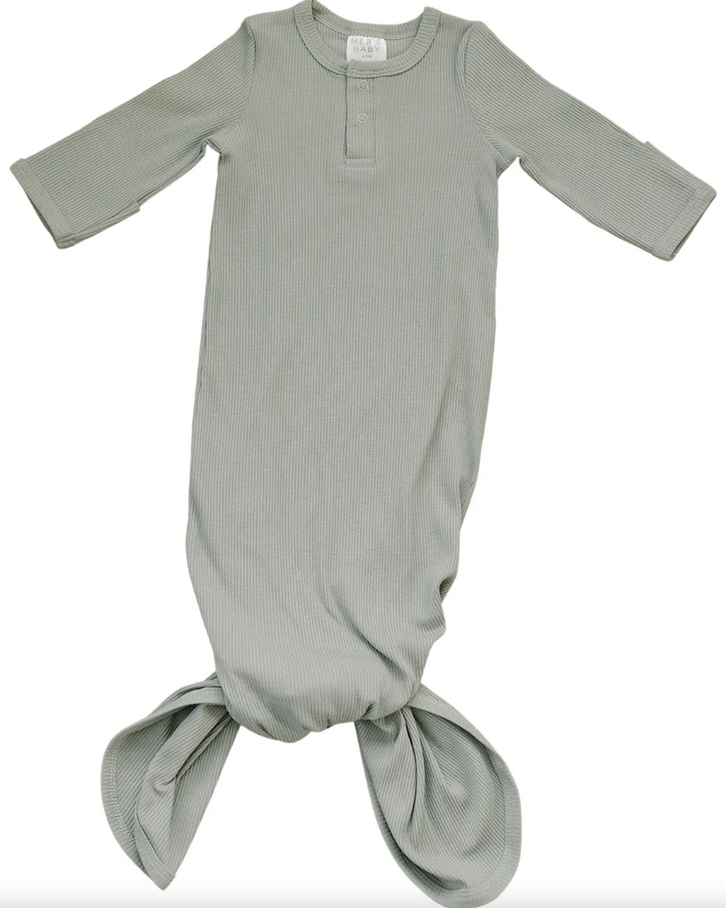 Organic Cotton Ribbed Knot Gown