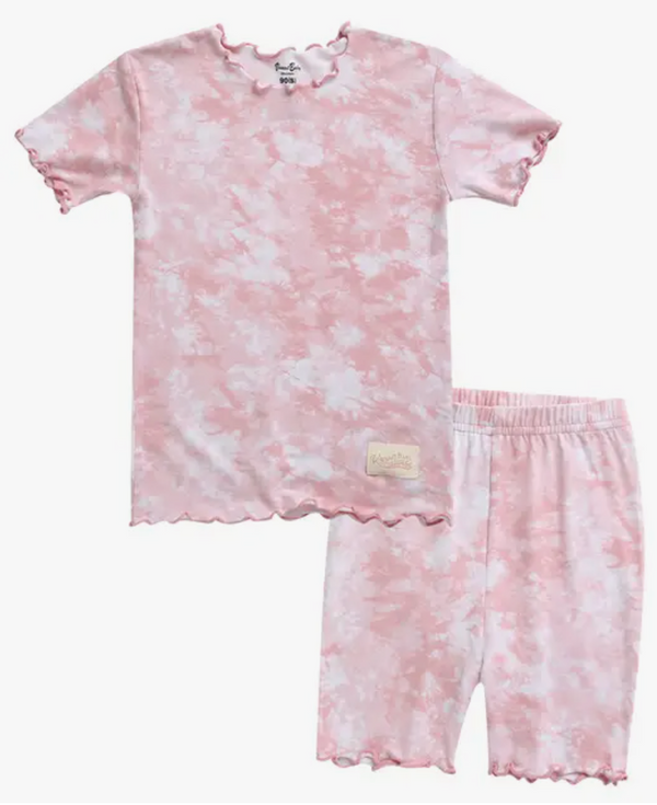 Tie Dyeing Powder Short Sleeve PJs
