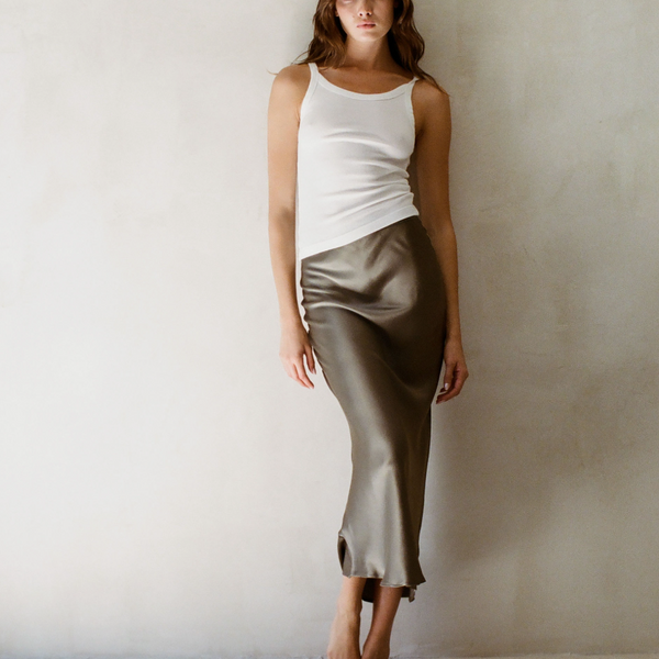 White Organic cotton Tank by A.Ren