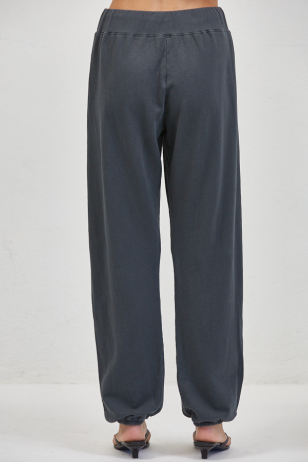 Organic cotton, Washed Black color, joggers by A.Ren. Back View