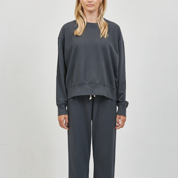 Organic Cotton pullover, Washed Black color, by A.Ren.