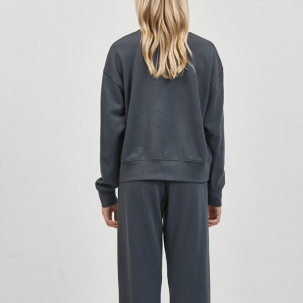 Organic Cotton pullover, Washed Black color, by A.Ren. back view