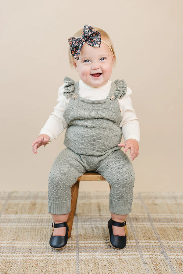 Ruffle Knit Overalls