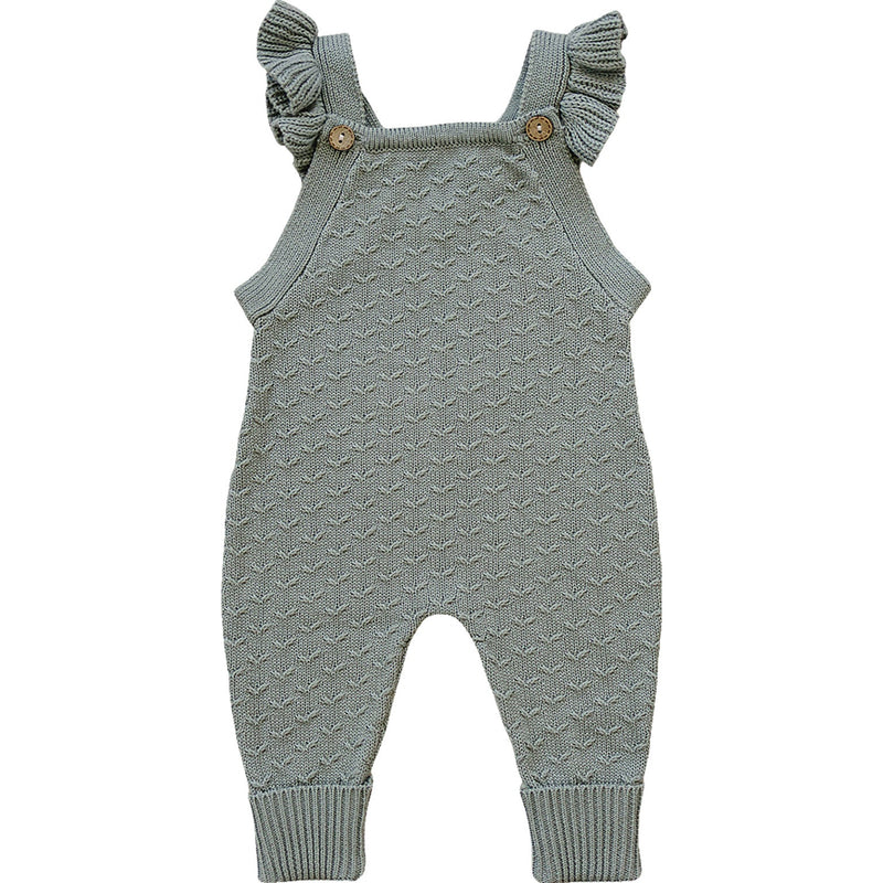 Ruffle Knit Overalls