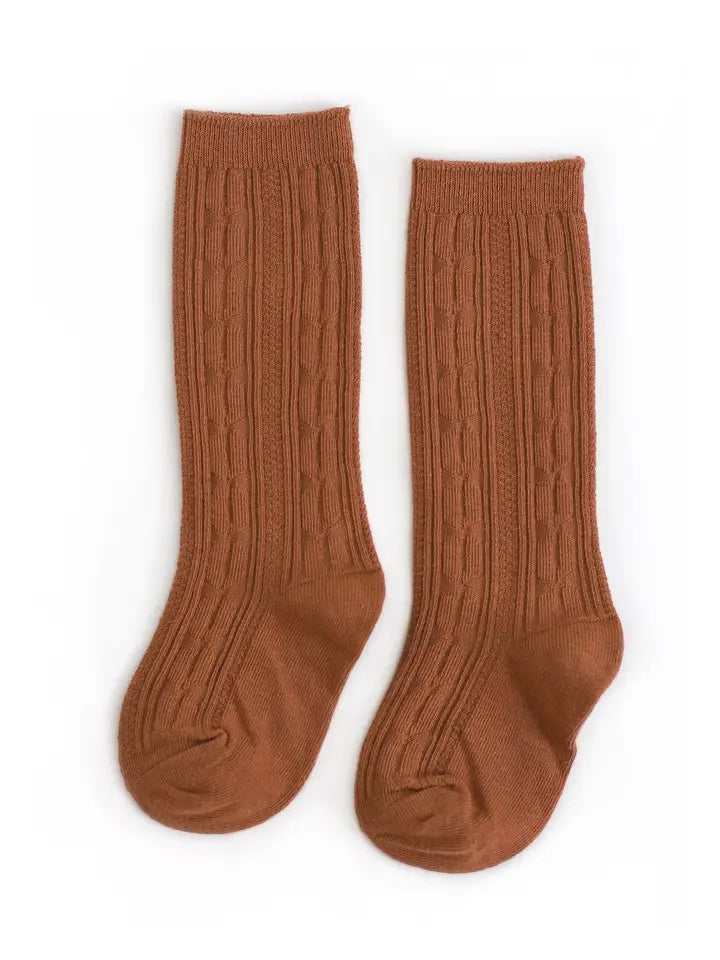 Cable Knit Knee High Socks