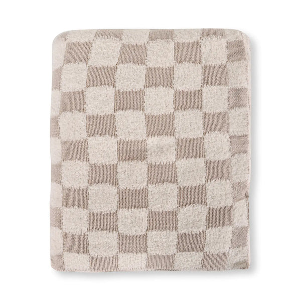 Checkered Knit Baby Blanket