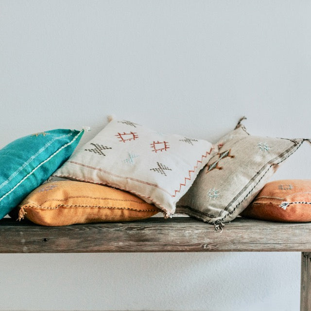 Our Sabra Pillows are perfect for adding a refined boho vibe to any space, choose from soft, subtle neutrals, bright, vibrant colors or mix and match a few for an eclectic feel. 