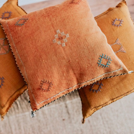 Our Sabra Pillows are perfect for adding a refined boho vibe to any space, choose from soft, subtle neutrals, bright, vibrant colors or mix and match a few for an eclectic feel. 