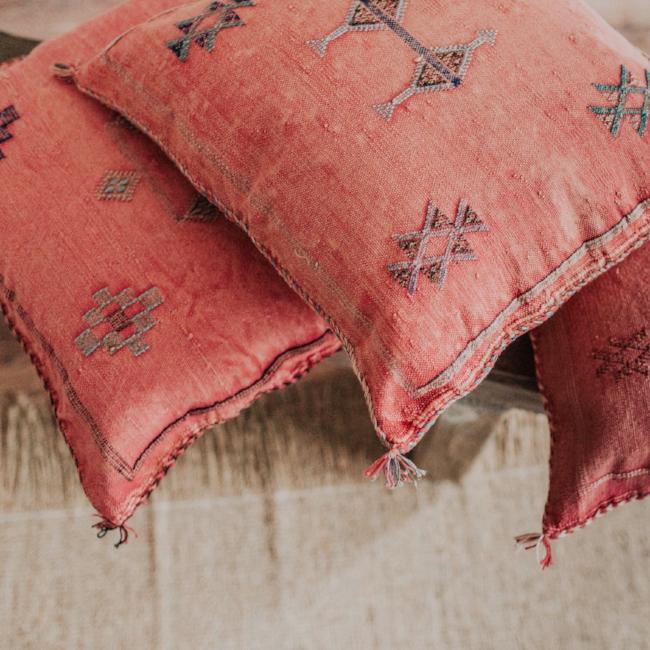 Boho hotsell pink pillow