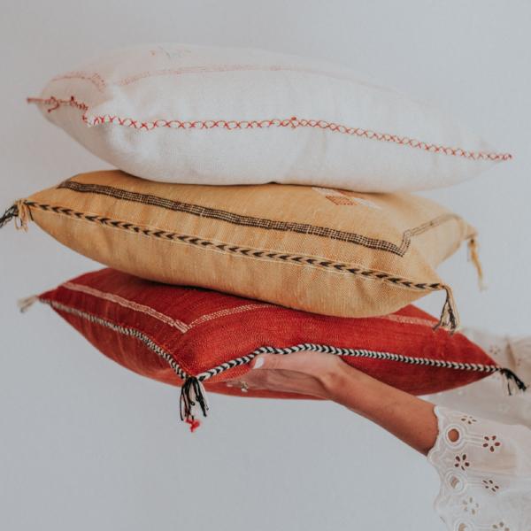 Sabra Pillows are perfect for adding a refined boho vibe to any space.  Choose from soft, subtle neutrals, bright, vibrant colors or mix and match a few for an eclectic feel. 