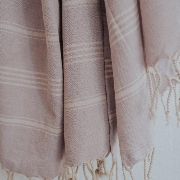 Close up of Bon Ton Studio Thea Turkish Towel in Lilac color