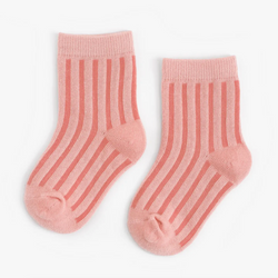 Peachy Pink Stripe Socks