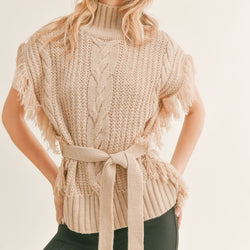Can't Help It Fringe Side Sweater Vest